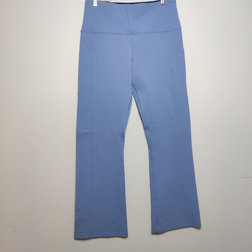 Tuff Athletics Bootcut Yoga Pants High Waist Pockets Blue Large